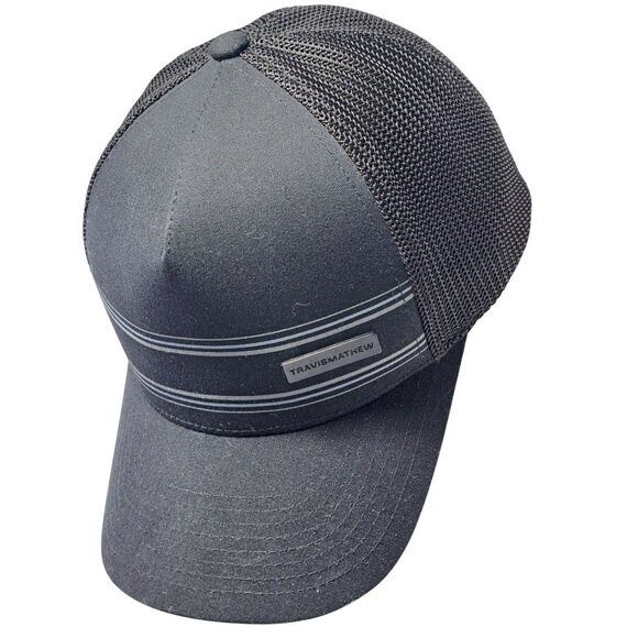 TravisMathew Other - Travis Mathew Flex fit Black Mesh Back Hat S/M Polyester Cotton Spandex Golf